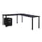 Kee Desking Kee L-Desks with Storage, 66 D X 29 H, 60 W X Wood, Metal MLSPM602442GYBPBK - alternate 1